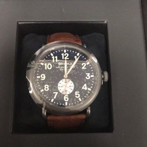 Selling Shinola Runwell brown strap watch 47 mm.